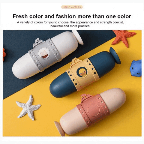 Submarine Shape Toothbrush Box With Cup