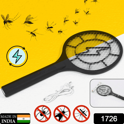 1726 Mosquito Killer Racket Rechargeable Handheld Electric Fly Swatter Mosquito Killer Racket Bat, Electric Insect Killer (Quality Assured) (with Cable) 1726 Mosquito Killer Racket Rechargeable Handheld Electric Fly Swatter Mosquito Killer Racket Bat, Electric Insect Killer (Quality Assured) (with Cable)