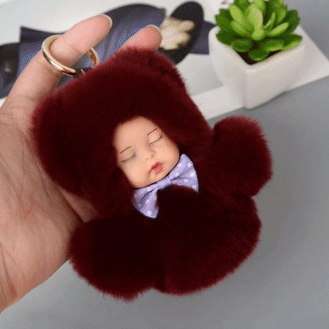 Sleeping Baby Doll Keychain
