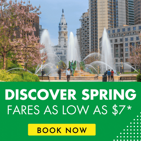 Discover Peter Pan Bus Lines' newest bus stop in the heart of Philadelphia's Center City, offering more convenience and the lowest fares of the season. Starting May 6, travel from Philadelphia to NYC, DC, and Newark with fares as low as $7. Visit our website to book your ticket today and explore major attractions with ease.