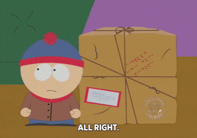 Personaje de South Park llevándose su paquete a otro lado luego de darse cuenta de que alguien podría estar rastreando sus actividades a través de su teléfono.- Blog Hola Telcel 