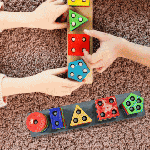 4434 Geometric Brick with box- 5 Angle Matching Column Blocks for Kids - Preschool Educational Learning Toys. 4434 Geometric Brick with box- 5 Angle Matching Column Blocks for Kids - Preschool Educational Learning Toys.