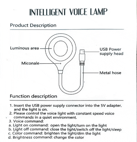 USB Smart Voice Control Light USB Smart Voice Control Light