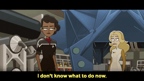 Doctor Helena Gibson saying I don&#39;t know what to do now while confused while Mariner looks at her