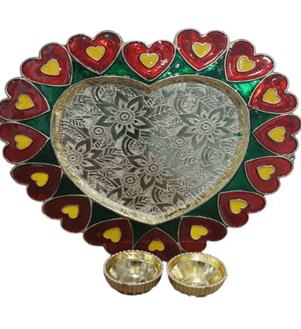 Heart Design Pooja Thali