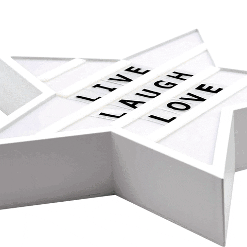 Star Shaped Cinematic Light Box With Letters and Symbols Star Shaped Cinematic Light Box With Letters and Symbols