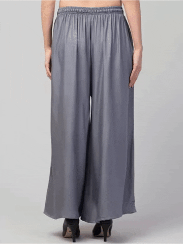 Silk Palazzo Trousers Italian Lagenlook Bubble Hem Jersey Waistband Ladies  | eBay