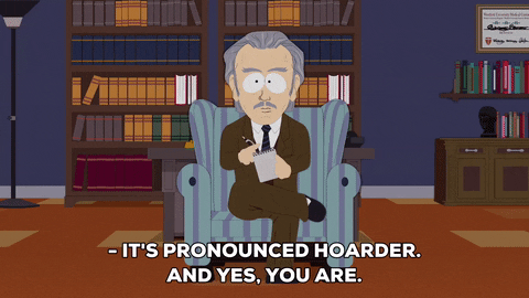 man telling his client heis a hoarder
