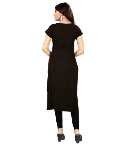Women's Printed Kurti (Black) Women's Printed Kurti (Black)