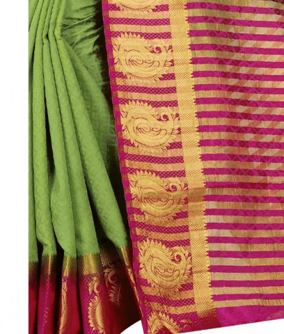 Women's Kanjivaram Silk Saree With Unstitched Blouse Piece (Green, 5-6 Mtrs)