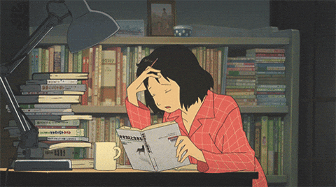 Falling asleep studying gif Girl falling asleep studying