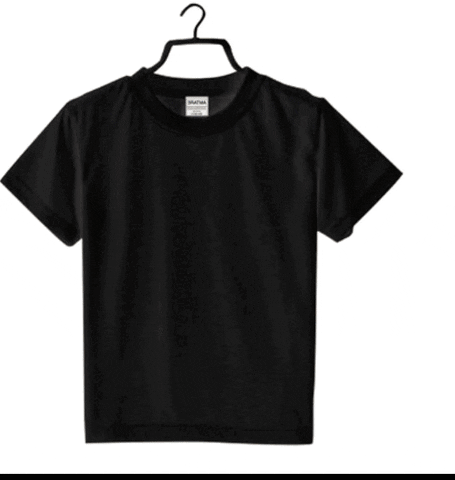 Boys Cotton Plain Half Sleeve TShirt (Black)