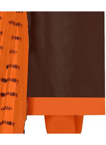 Generic Women's Modal Silk Unstitched Salwar-Suit Material With Dupatta (Brown, 2 Mtr)