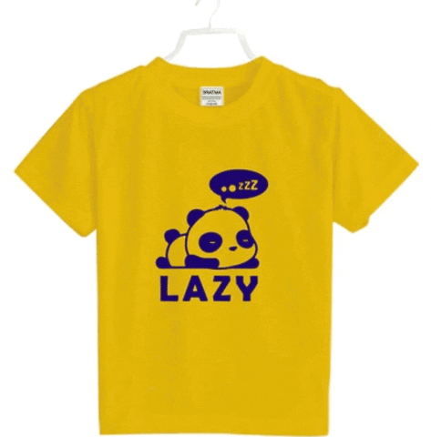 Boys Cotton Lazy Half Sleeve TShirt (Mustard)