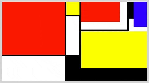 GIF of a user making mondrian art from simple squares