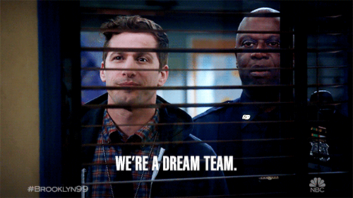 Jake Peralta et le lieutenant Holt disent "on est une équipe de rêve"