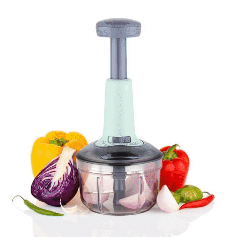 Hand Press Vegetable Chopper With Grinder Mixer - 800ml