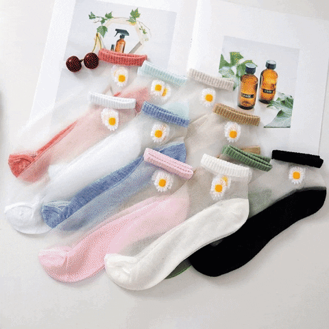 Daisy Pearl Transparent Women Socks Daisy Pearl Transparent Women Socks