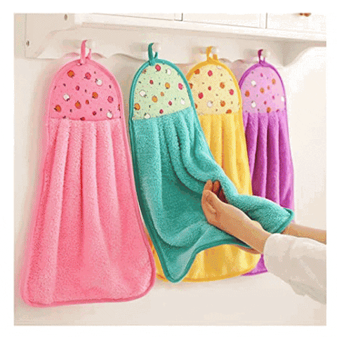 4920 Microfiber wash Basin Hanging Hand Towel Napkin Microfiber Cloth Cartoon Animal Hanging Dishcloths Kitchen Accessories ( 1pc )