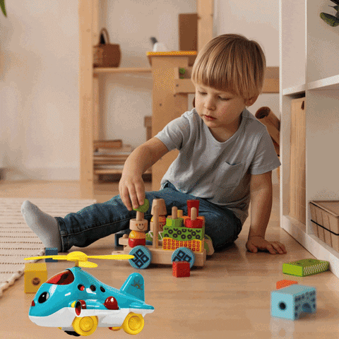 4516 Helicopter Airplane Musical Toy Toddlers with Lights, Electronic Moving Cool Aeroplane, Baby Development Toys Plane for 6-18 Month Old Gift to Encourage Crawling