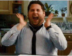 Acceptance email reaction - Person jumping with excitement