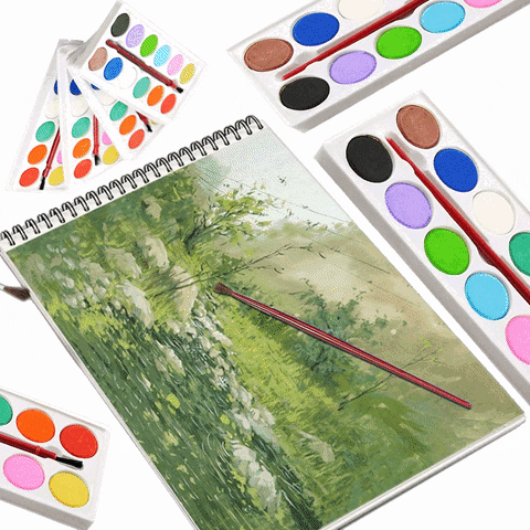 Painting Water Color Kit - 12 Shades and Paint Brush (13 Pcs) Painting Water Color Kit - 12 Shades and Paint Brush (13 Pcs)
