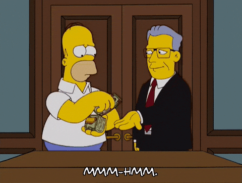 Homer Paying Tax Collector GIF