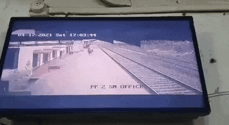 Man saved blind womans child fell on train track in wow gifs