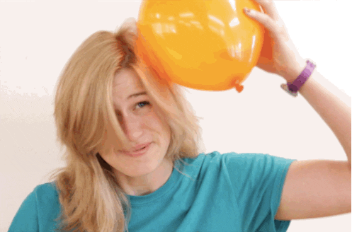 Bilderesultat for balloon in hair gifs