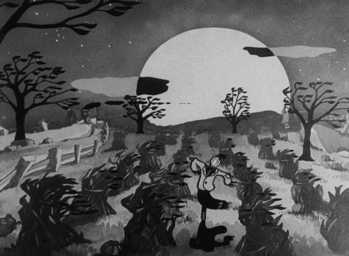  animation cat halloween vintage moon GIF
