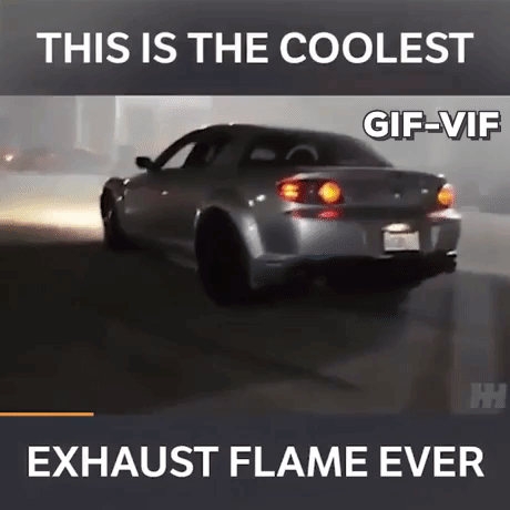 Coolest Exhaust Flame in funny gifs