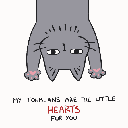 gatito con corazones