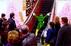 Will Ferrell in Elf going up an escalator