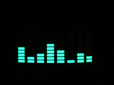 equalizador de áudio se movimentando conforme o ritmo da música