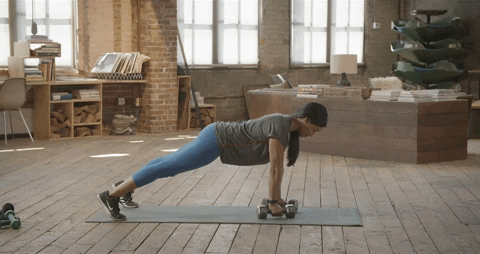 Plank with Single-Arm Row Exercise