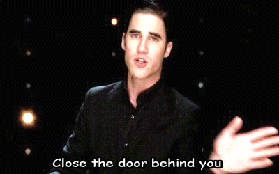 Image result for close the door behind you gif