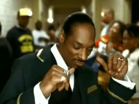 Snoop Dogg dancing in a hotel
