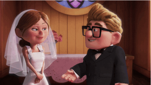 Excited married couple animation (from movie Up)