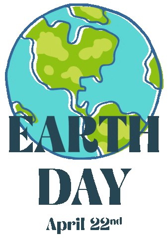 Spinning Earth Day Gif with April 22 Date