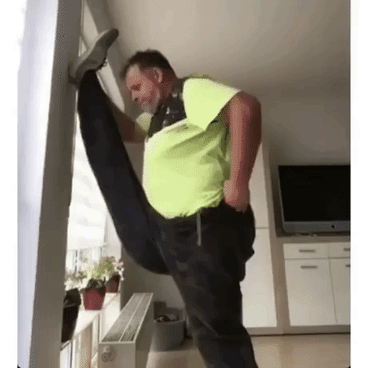 Streching done for the day in funny gifs