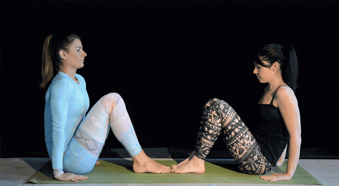 first yoga class invite a friend to come along