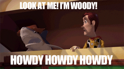 Image result for toy story shark howdy gif