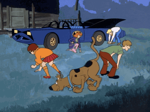 Scooby-Doo hunting for clues