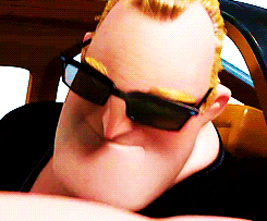 Mr. Incredible tipping his sunglasses confidently