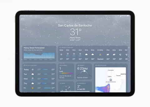 ipadps 16 gets the weather app