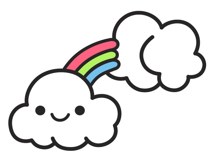 Rainbow Cloud  Sticker  by Fluffy Idiot for iOS Android 