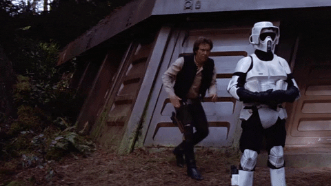 Le @ est le new taper une personne sur l'épaule pour attirer l'attention comme Han Solo avec ce stormtrooper 