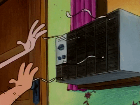 Hey Arnold clip, two hands in front of air conditioner