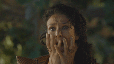 Game of Thrones character Ellaria Sand screaming.
