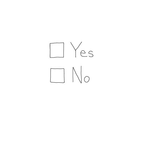 Gif of a box being checked next to the word "yes"